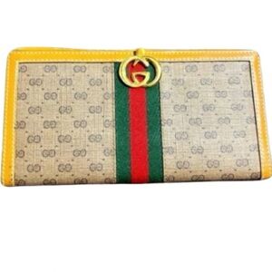 GUC Vintage Gucci Ophidia Sherry Line GG Supreme Bi-Fold Wallet